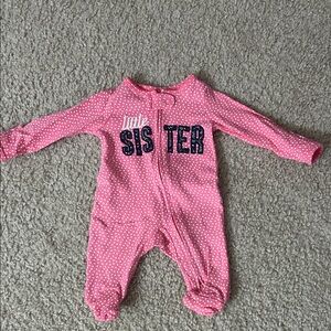 Little Sister Pink Polka Dot One-Piece Carters Newborn